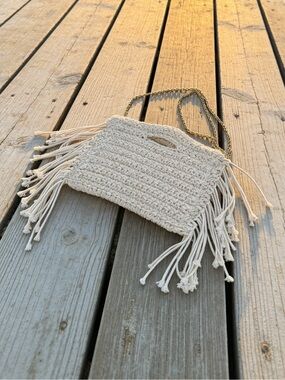 Macramé Fringe Bag – 100% Cotton – Boho Crossbody